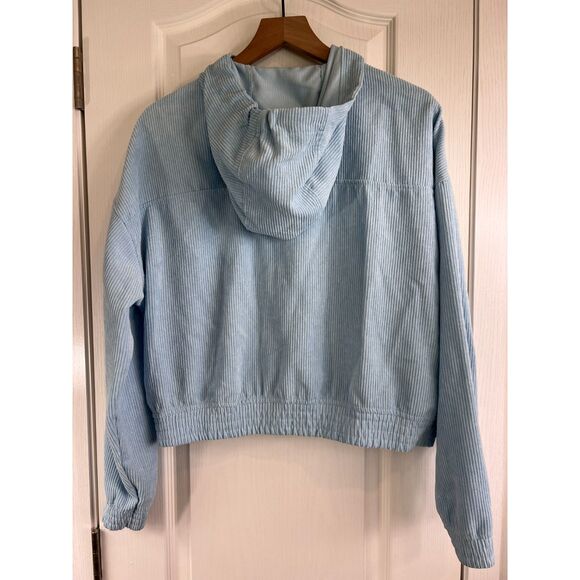 No Comment NY LA Women's Light Blue Corduroy Zip Up Jacket Size XL - Picture 2 of 10
